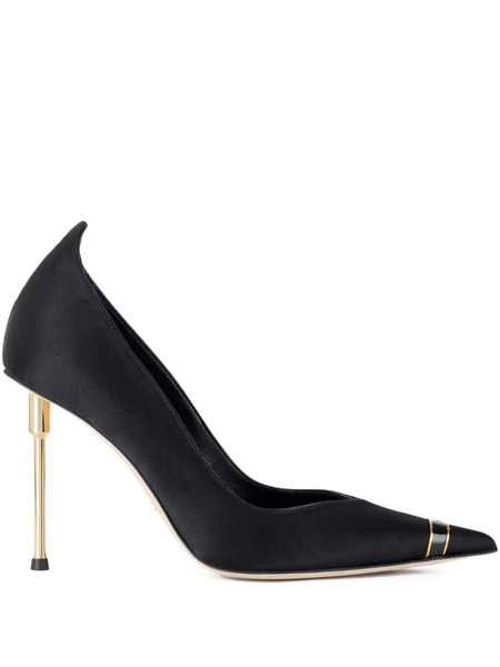  Elisabetta Franchi Pointed-toe Satin Pumps - Black 