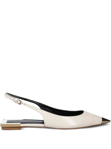  Elisabetta Franchi Pointed-toe Slingback Ballet Flats - Neutrals 