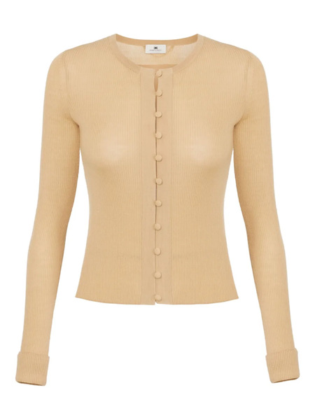  Elisabetta Franchi Ribbed Button Cardigan - Neutrals 