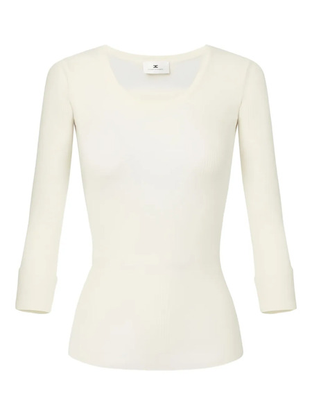  Elisabetta Franchi Ribbed Chain Knit Top - Neutrals 