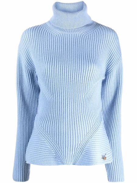  Elisabetta Franchi Ribbed -knit Roll-neck Jumper - Blue 