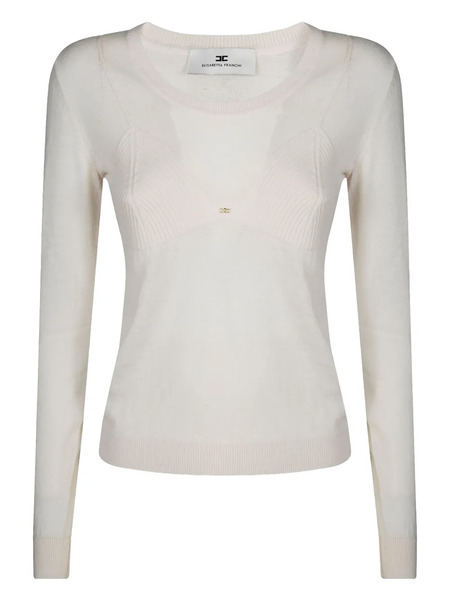  Elisabetta Franchi Ribbed-knit Top - White 