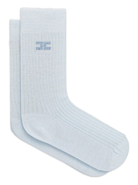  Elisabetta Franchi Ribbed Logo-detail Socks - Blue 