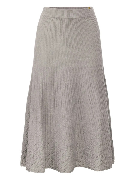  Elisabetta Franchi Ribbed Midi Skirt - Grey 