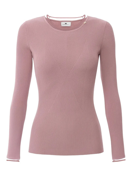  Elisabetta Franchi Ribbed Sweater - Pink 