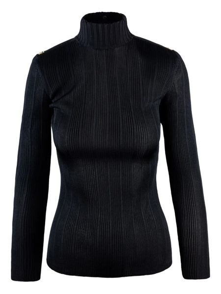  Elisabetta Franchi Ribbed Turtleneck Sweater - Black 