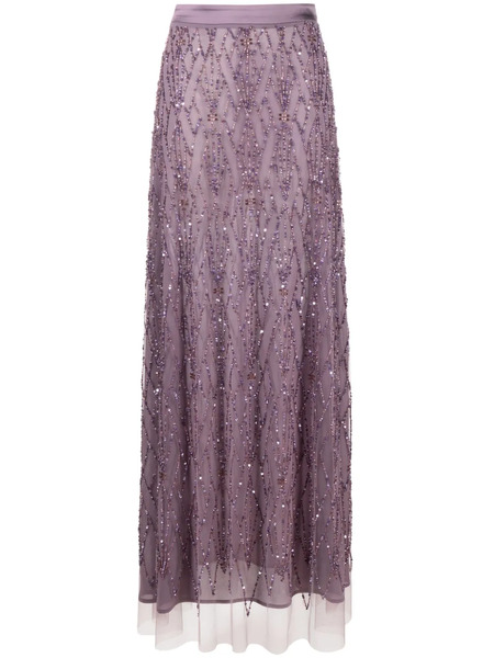  Elisabetta Franchi Sequin-embellished Tulle Maxi Skirt - Purple 