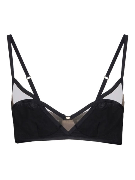  Elisabetta Franchi Sheer Panelled Bralette - Black 