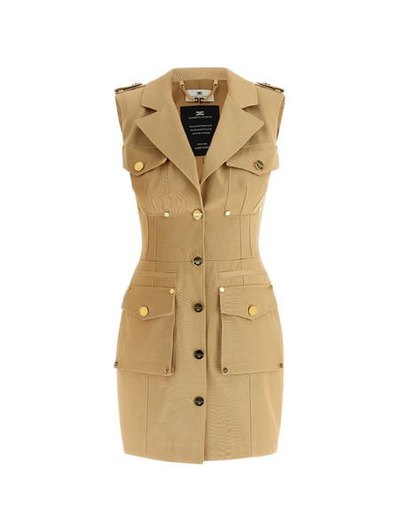  Elisabetta Franchi Single-breasted Button Mini Dress - Neutrals 