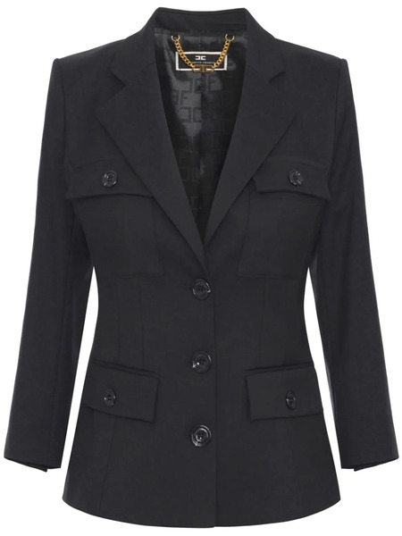  Elisabetta Franchi Single-breasted Crepe Blazer - Black 