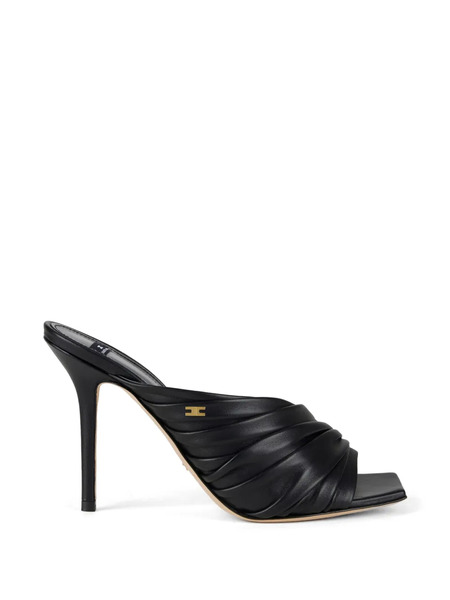  Elisabetta Franchi Square-toe Heeled Sandals - Black 