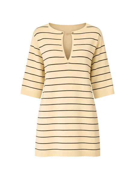  Elisabetta Franchi Striped Chain Mini Dress - Neutrals 