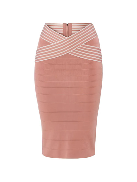 Elisabetta Franchi Striped-detail Midi Skirt - Pink 