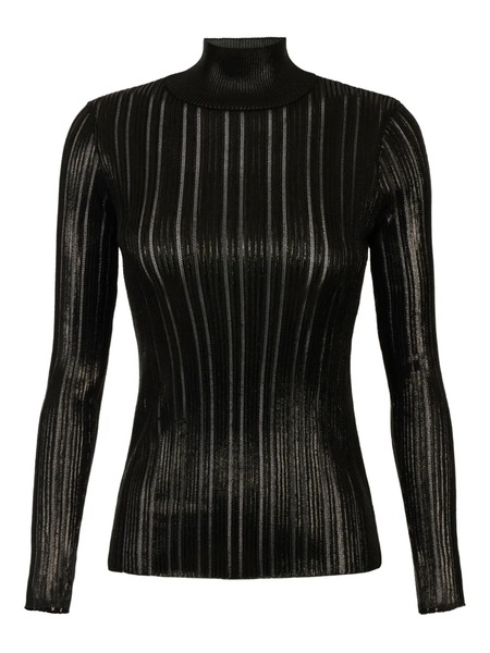  Elisabetta Franchi Striped Roll-neck Jumper - Black 