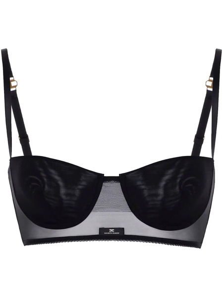  Elisabetta Franchi Tulle Bra Top - Black 