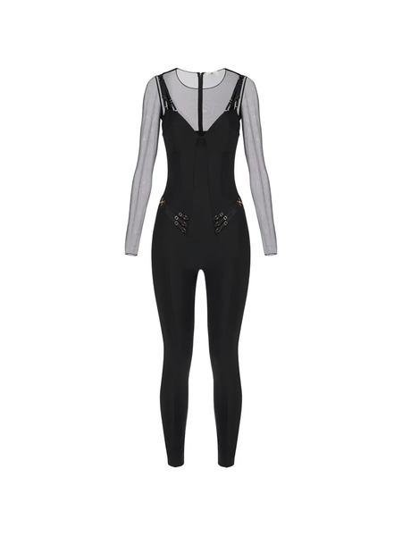  Elisabetta Franchi Tulle Jumpsuit - Black 