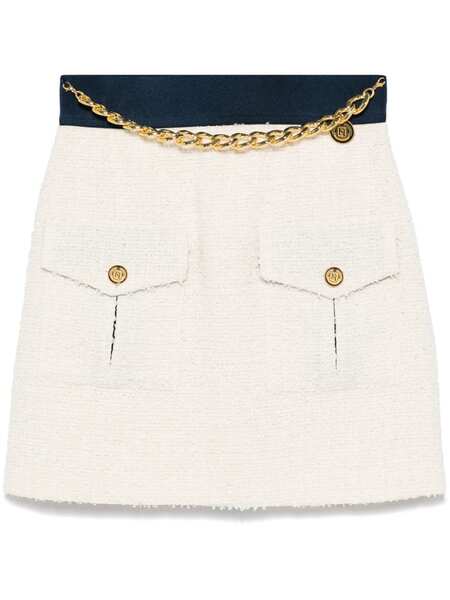  Elisabetta Franchi Tweed Mini Skirt - White 