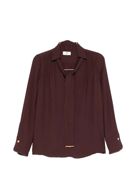  Elisabetta Franchi V-neck Sashed Top - Brown 