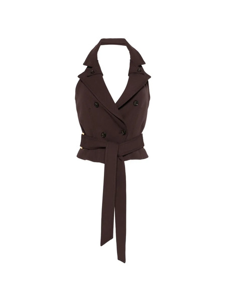  Elisabetta Franchi V-neck Top - Brown 