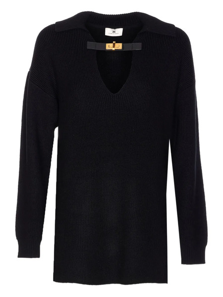  Elisabetta Franchi V-neck Wool-blend Sweater - Black 