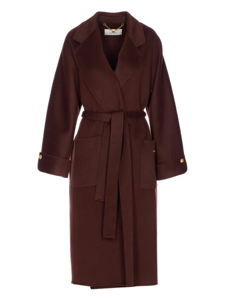  Elisabetta Franchi Wool Trench Coat - Brown 