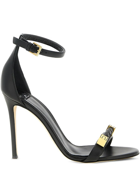  Elisabetta Franchi Woven Logo Sandals - Black 