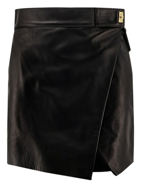  Elisabetta Franchi Zip-fastening Wrap Leather Skirt - Black 