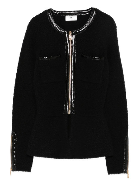 Elisabetta Franchi Zip-front Pocket Cardigan - Black 