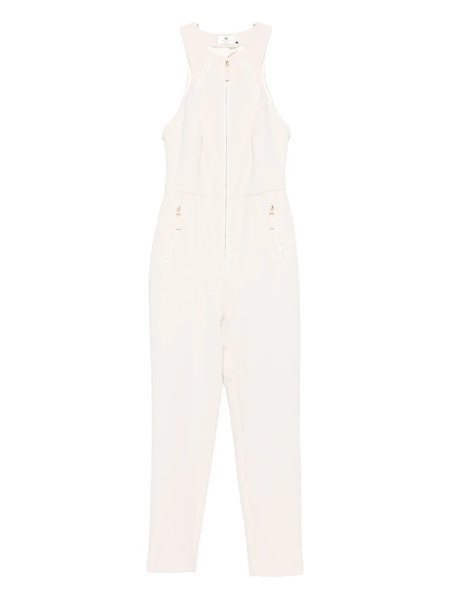  Elisabetta Franchi Zip-front Sleeveless Jumpsuit - White 