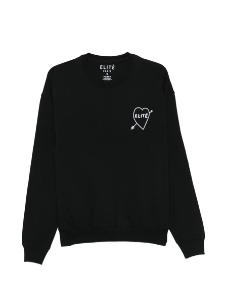  Elite Heart-motif Sweatshirt - Black 