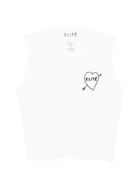  Elite Logo-embroidered Tank Top - White 