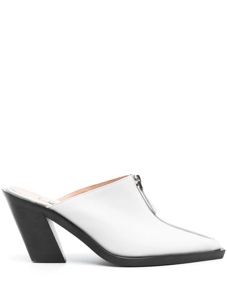  Elleme Eclair-zip Leather Mules - White 