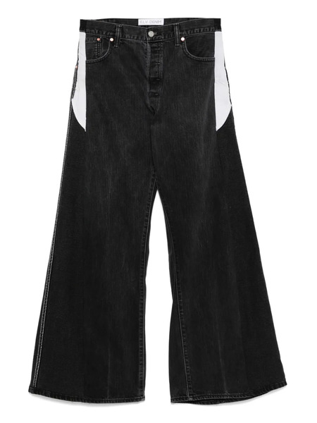  E.l.v Denim Panelled-embellished Jeans - Grey 