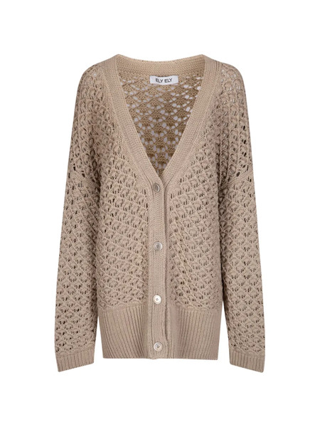  Ely Ely Button Openwork Cardigan - Neutrals 