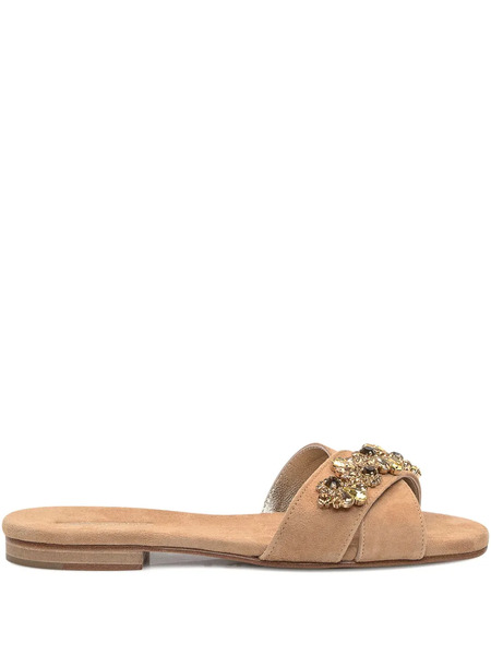  Emanuela Caruso Crystal-embellished Sandals - Brown 