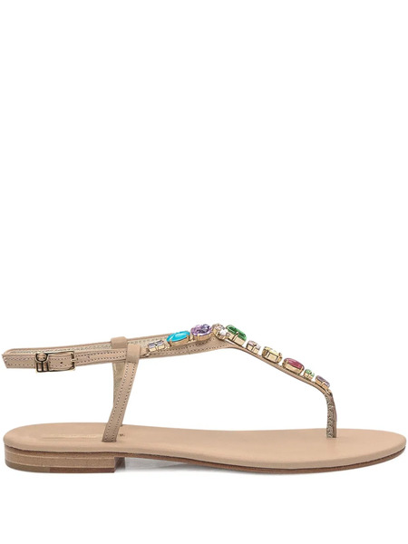  Emanuela Caruso Crystal-embellished Sandals - Neutrals 