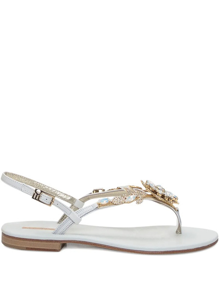  Emanuela Caruso Crystal-embellished Sandals - White 