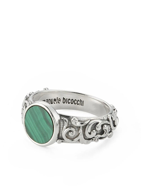  Emanuele Bicocchi Arabesque Malachite Ring - Green 