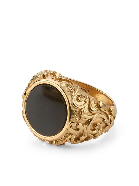  Emanuele Bicocchi Arabesque Onyx Ring - Gold 