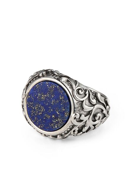  Emanuele Bicocchi Arabesque Stone Ring - Silver 