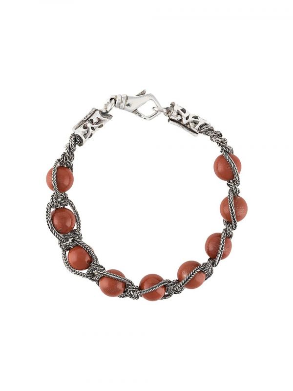  Emanuele Bicocchi Beaded Braided-chain Bracelet - Red 