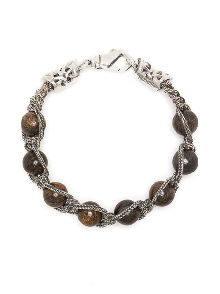  Emanuele Bicocchi Braided Bead Bracelet - Brown 