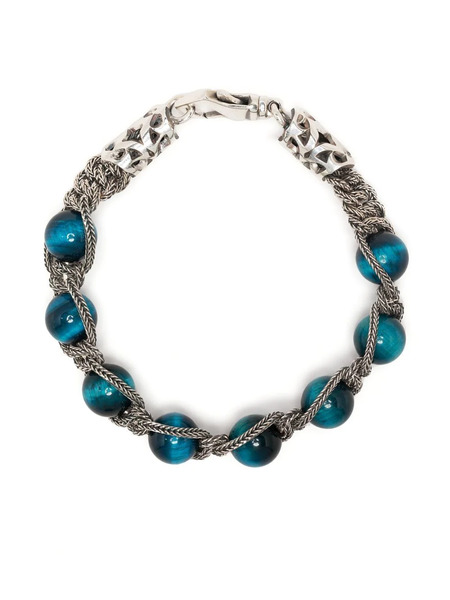  Emanuele Bicocchi Braided Bead Bracelet - Silver 
