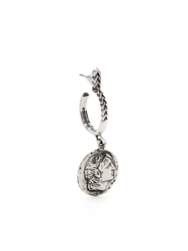 Emanuele Bicocchi Coin Drop Earring - Silver 