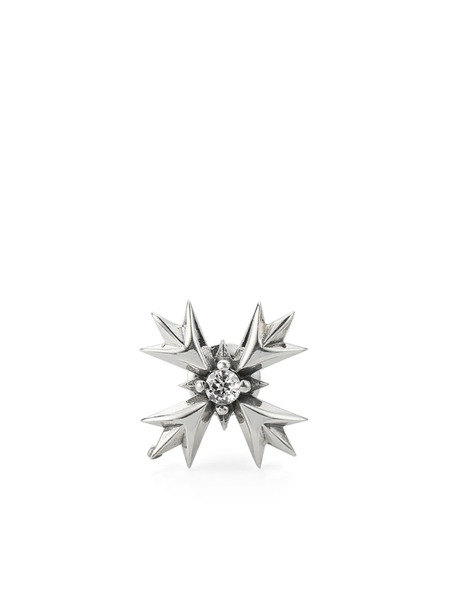  Emanuele Bicocchi Crest Crystal-embellished Earring - Silver 