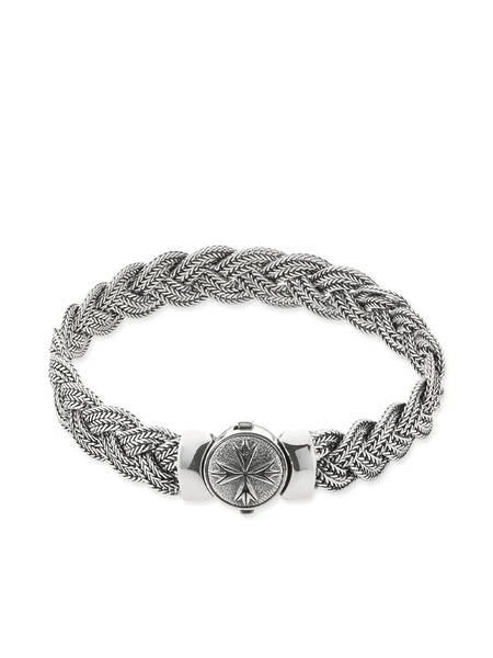  Emanuele Bicocchi Diamond-cut Flat Braided Bracelet - Silver 