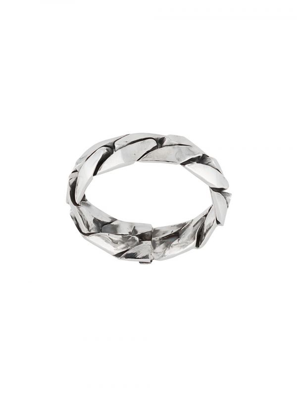  Emanuele Bicocchi Engraved-logo Band Ring - Metallic 