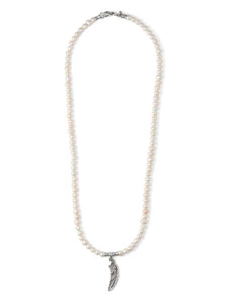  Emanuele Bicocchi Feather Charm Necklace - Silver 