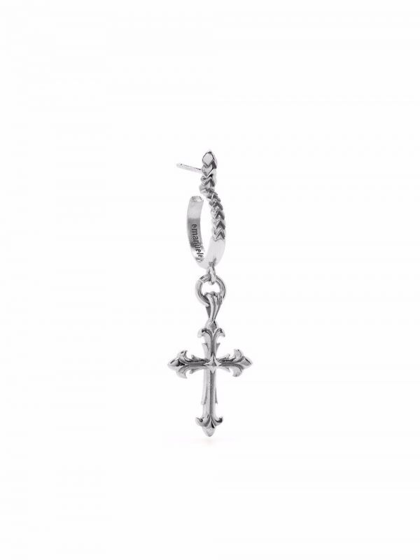  Emanuele Bicocchi Fleury Cross Charm Single Earring - Silver 
