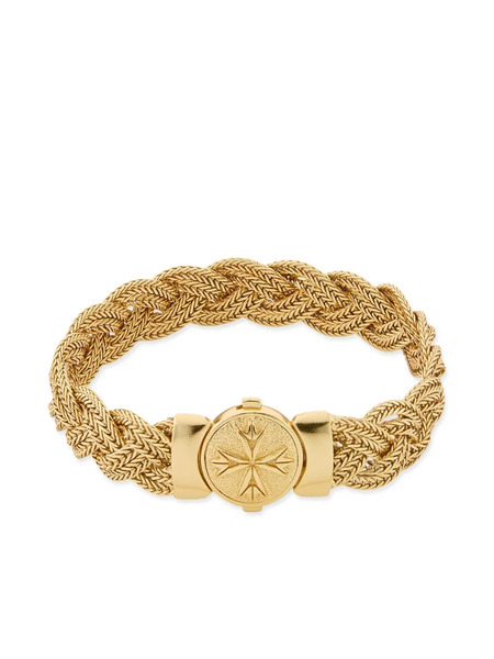  Emanuele Bicocchi Large Diamond-cut Flat Braided Bracelet - Gold 